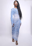 PSYCHEDELIC MESH MAXI DRESS